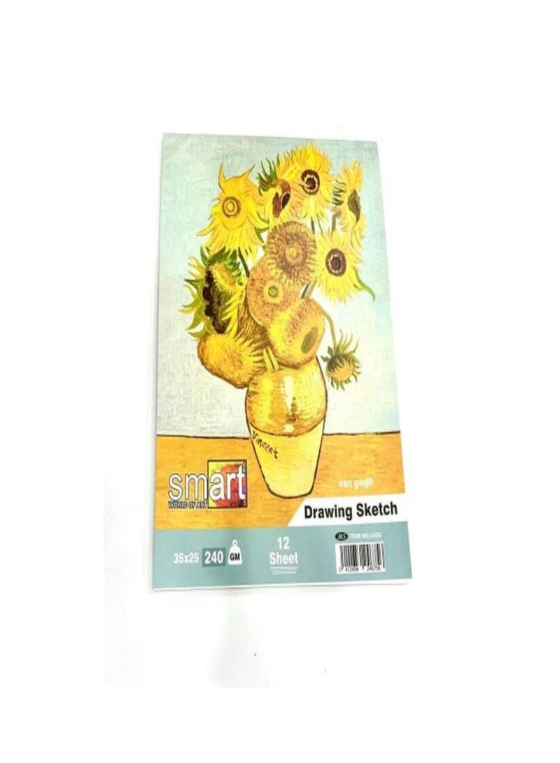 Van Gogh Drawing Sketch - 12 Sheets - 35 X 25 - 240 GM