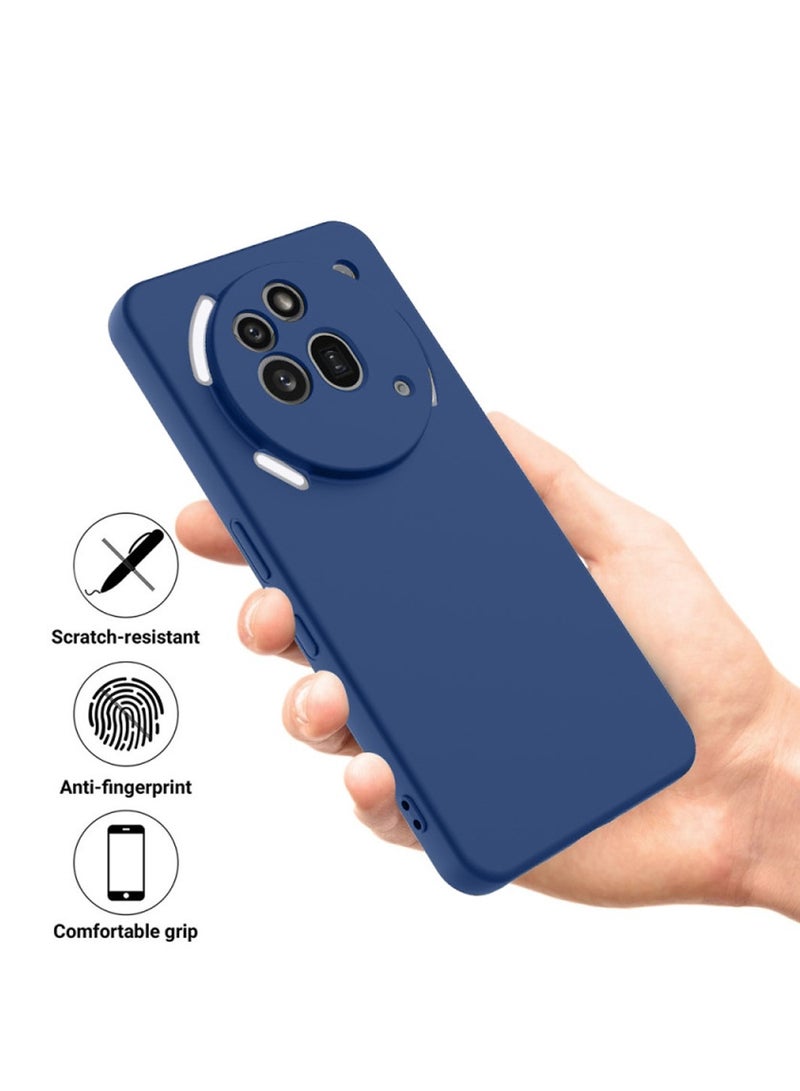 Wtech Nothing Phone (3a) Pro 5G 2025 Premium Soft Liquid Silicone Case Cover (MCRPSN) - Navy Blue - Image 2