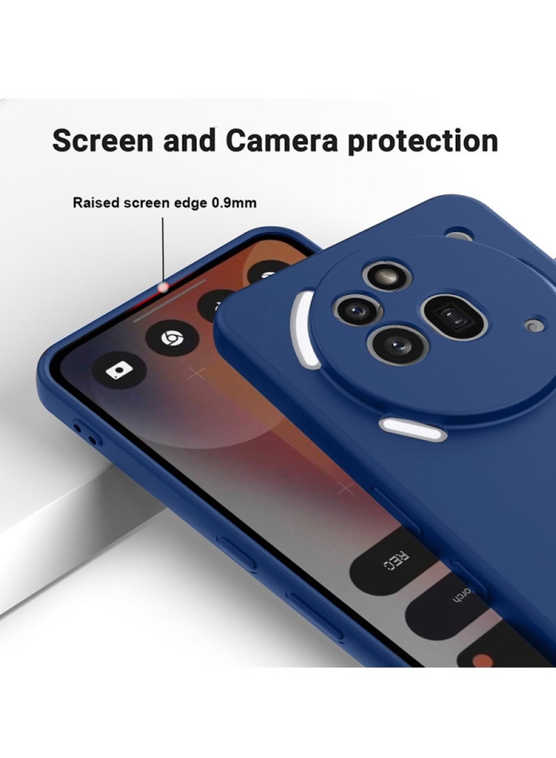 Wtech Nothing Phone (3a) Pro 5G 2025 Premium Soft Liquid Silicone Case Cover (MCRPSN) - Navy Blue - Image 4