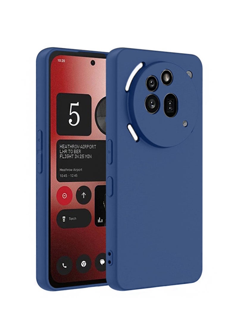 Wtech Nothing Phone (3a) Pro 5G 2025 Premium Soft Liquid Silicone Case Cover (MCRPSN) - Navy Blue - Image 1