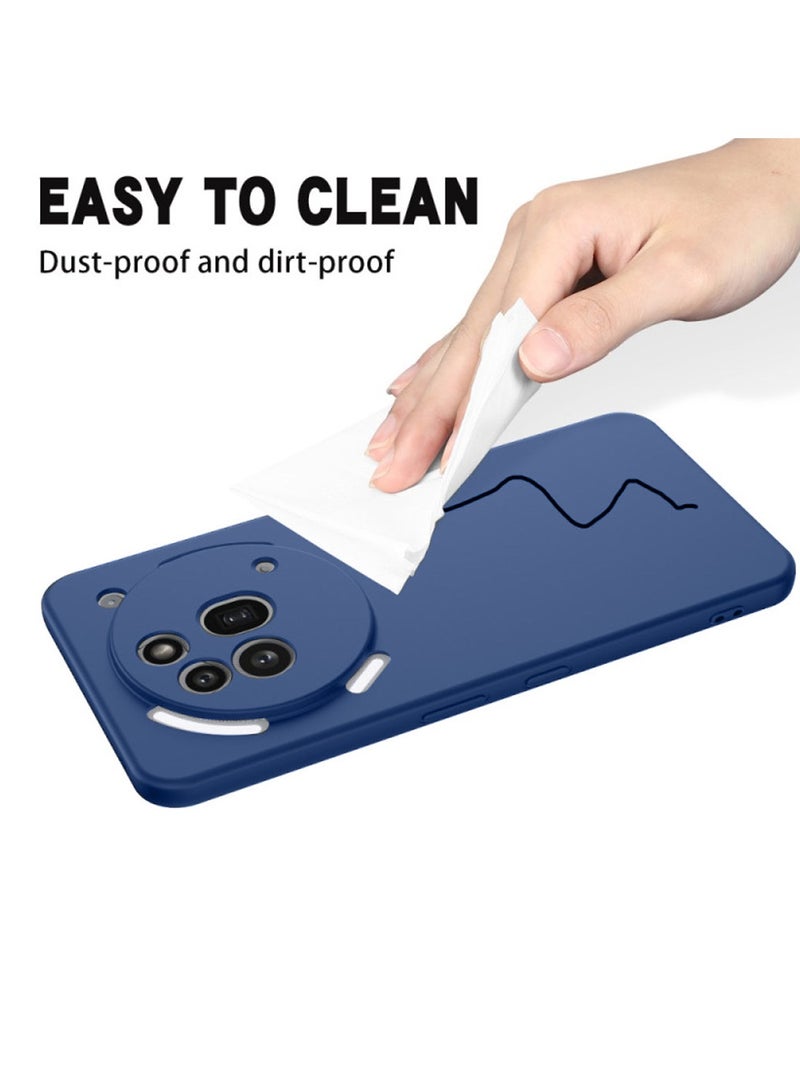 Wtech Nothing Phone (3a) Pro 5G 2025 Premium Soft Liquid Silicone Case Cover (MCRPSN) - Navy Blue - Image 5