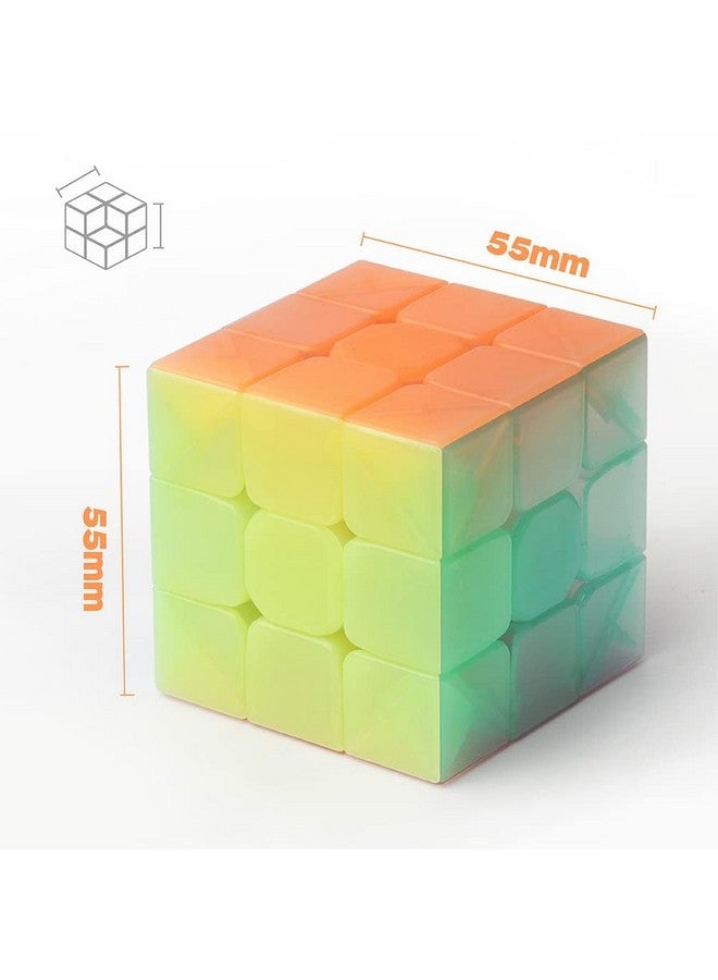 دي- فانتيكس مكعبات السرعة كيو واي من دي-فانتيكس واريور دبليو 3×3، مكعبات سحرية جيلي 3×3×3، ألغاز شفافة بألوان باستيل - Image 2