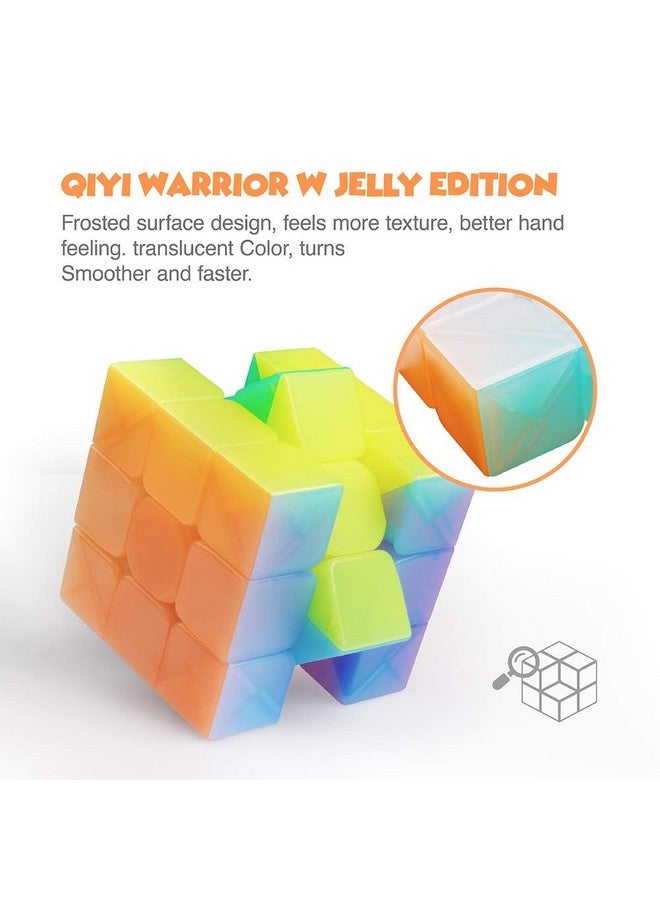 دي- فانتيكس مكعبات السرعة كيو واي من دي-فانتيكس واريور دبليو 3×3، مكعبات سحرية جيلي 3×3×3، ألغاز شفافة بألوان باستيل - Image 3