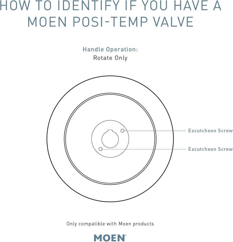 MOEN Gibson Chrome Posi-Temp Pressure-Balancing Modern Valve Handle Only Trim, Valve Required, T2901 - Image 5