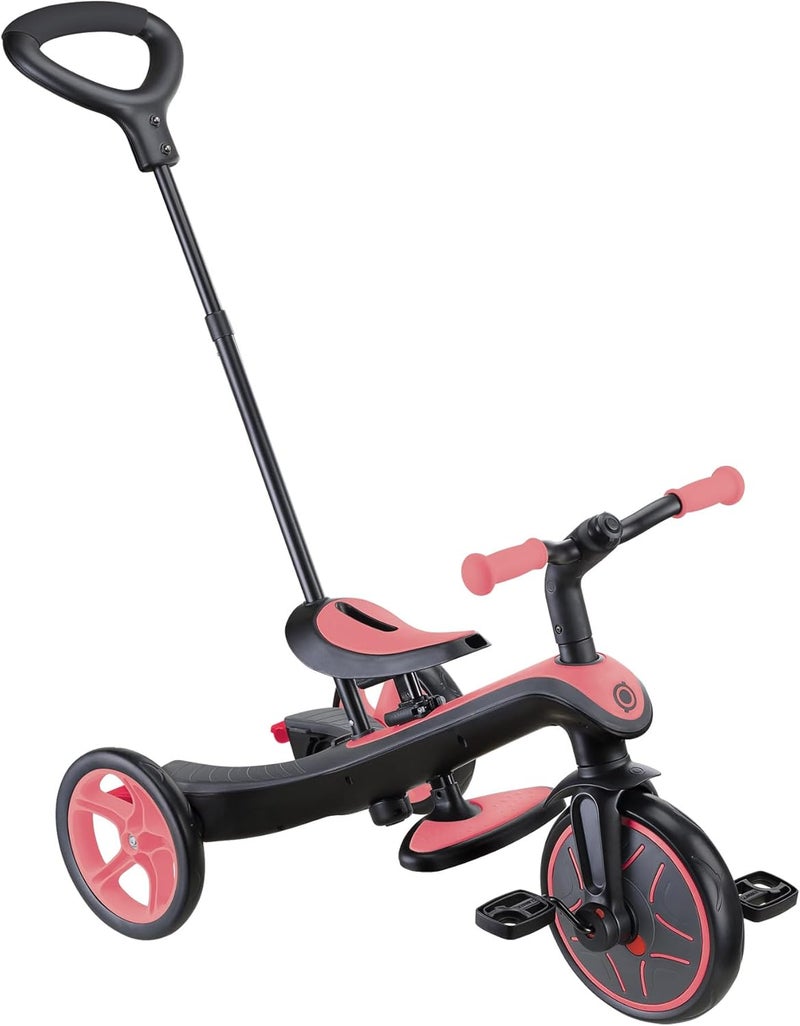 Globber 4 in 1 Explorer Tricycle - Evolutive and Balance Bike for Toddlers - Pastel Pink - Image 3