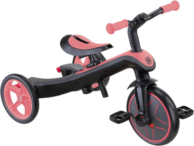 Globber 4 in 1 Explorer Tricycle - Evolutive and Balance Bike for Toddlers - Pastel Pink - Image 4