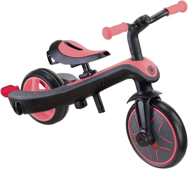 Globber 4 in 1 Explorer Tricycle - Evolutive and Balance Bike for Toddlers - Pastel Pink - Image 5