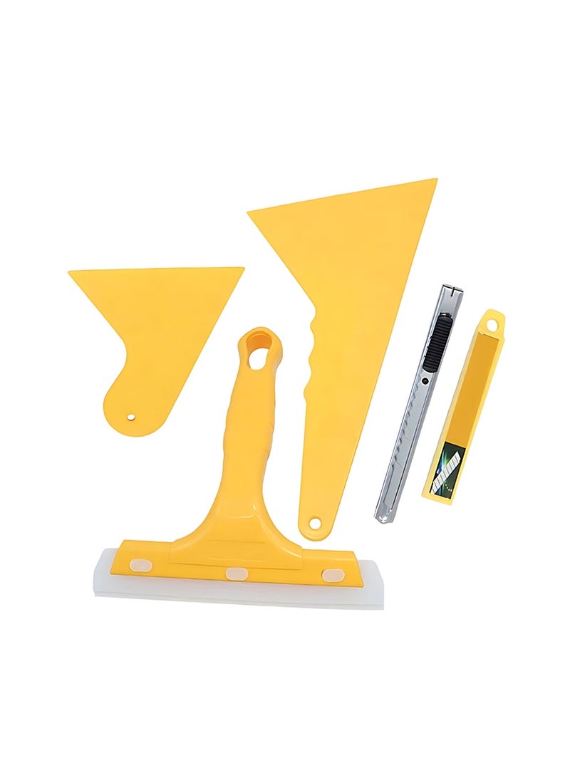 Mr.Smart TOS-5 Professional Window Cleaning Kit, Yellow Squeegee Tool Set with Scraper Blades, 5-Piece Tinting and Glass Cleaning Tools - Image 1