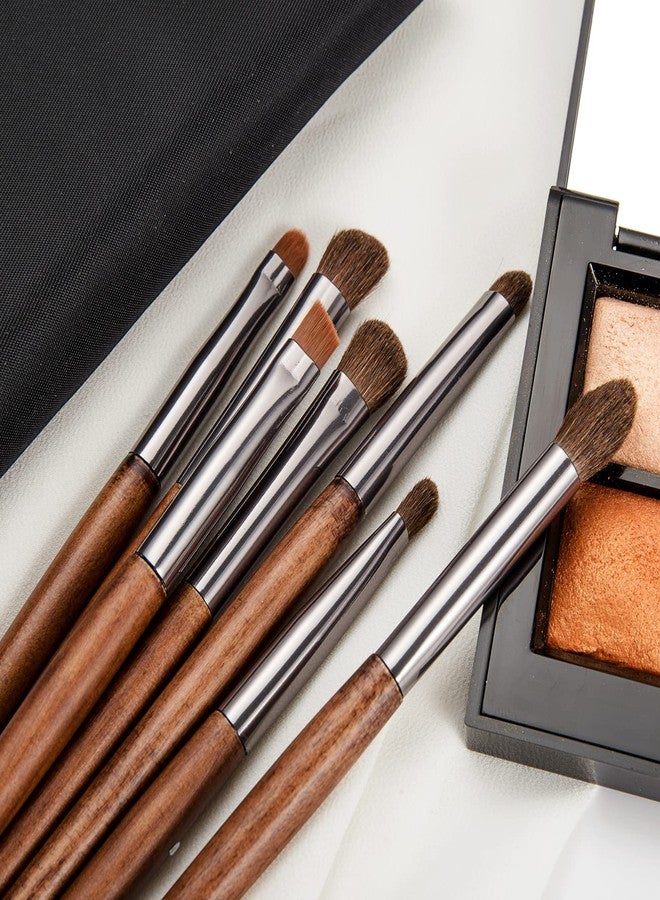 ENZO KEN Natural Pony Hair Eye Shadow Brush Set, Small Eyeshadow Brushes Set, Eye Makeup Brushes Set Professional, Small Nose Contour Brush, Angled Eyeshadow Brush, Eyeshadow Blending Brushes - Image 5