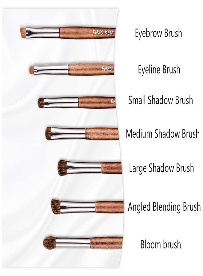 ENZO KEN Natural Pony Hair Eye Shadow Brush Set, Small Eyeshadow Brushes Set, Eye Makeup Brushes Set Professional, Small Nose Contour Brush, Angled Eyeshadow Brush, Eyeshadow Blending Brushes - Image 3
