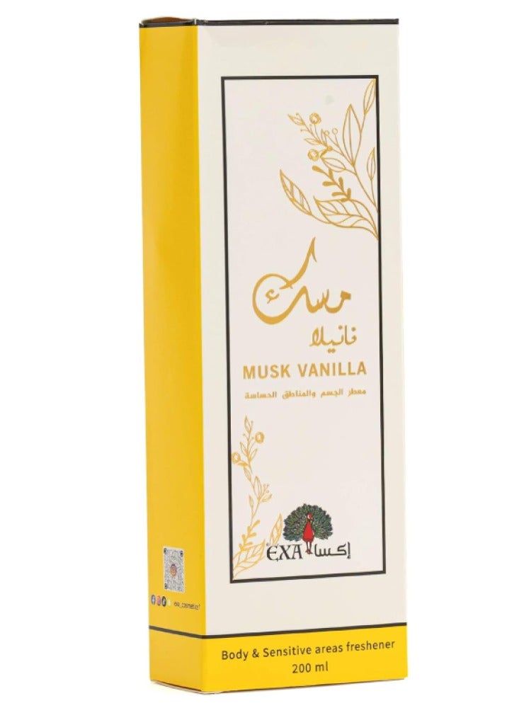 إكسا معطر للجسم والمناطق الحساسة برائحة المسك والفانيليا 200 مل  - Image 1
