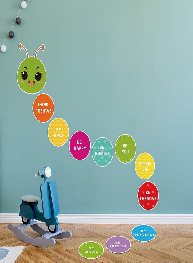 MotiMind 11 Sheets Classroom Floor Decals Caterpillar Hopscotch Stickers for Kids Inspirational Quotes Wall Decals Motivational Self Adhesive Stickers for Kindergarten Nursery Back to School Decor - Image 5