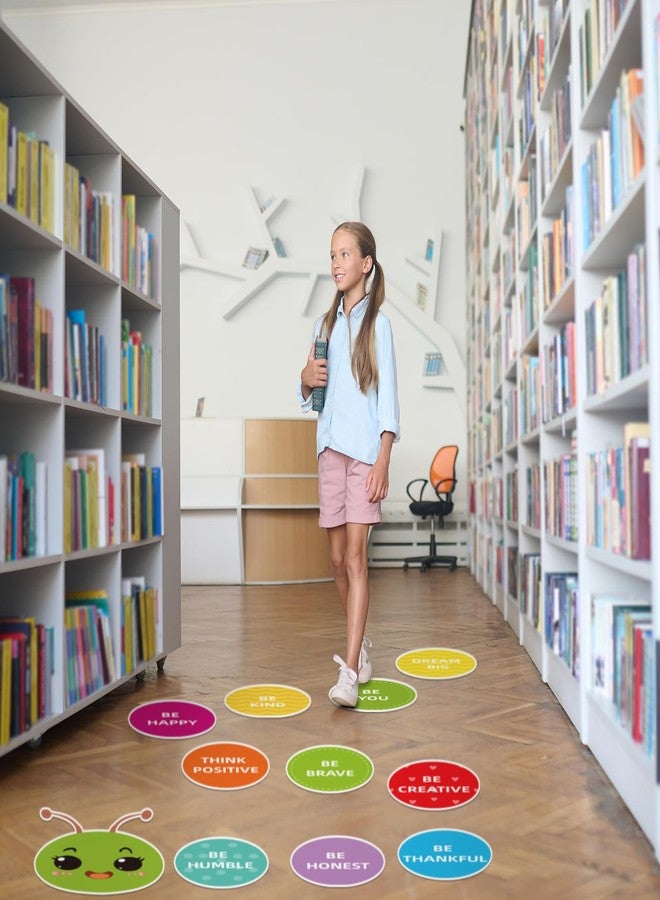 MotiMind 11 Sheets Classroom Floor Decals Caterpillar Hopscotch Stickers for Kids Inspirational Quotes Wall Decals Motivational Self Adhesive Stickers for Kindergarten Nursery Back to School Decor - Image 4