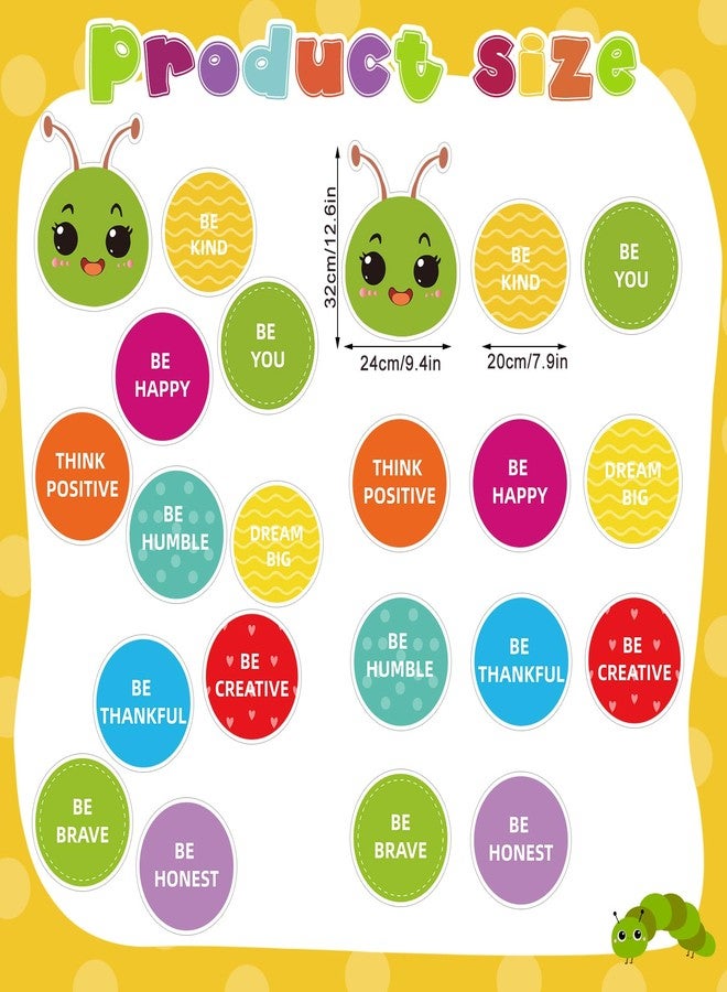 MotiMind 11 Sheets Classroom Floor Decals Caterpillar Hopscotch Stickers for Kids Inspirational Quotes Wall Decals Motivational Self Adhesive Stickers for Kindergarten Nursery Back to School Decor - Image 2