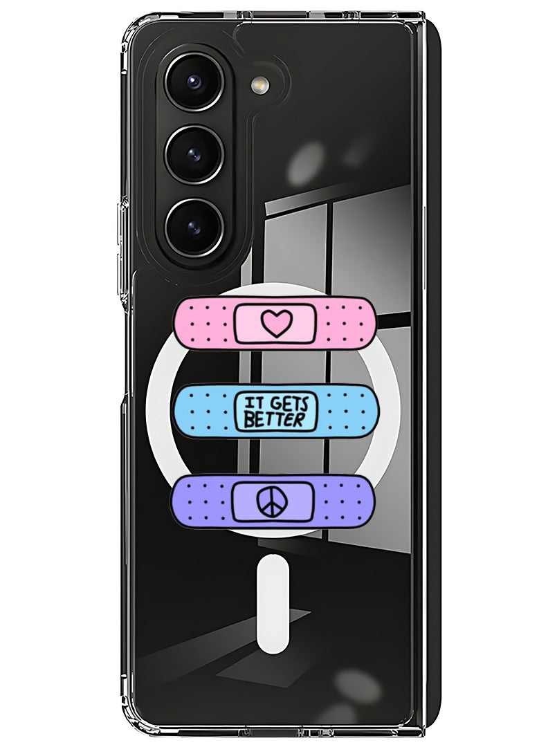 Theodor Magnetic Case for Samsung Galaxy Z Fold 6 Compatible with MagSafe Wireless Charging, Shockproof Phone Bumper Cover Bandaids - Image 1