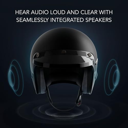 Sena Surge Mesh Intercom Enabled Open Face Smart Motorcycle Helmet (Matte Black/Gloss Black, L) - Image 3