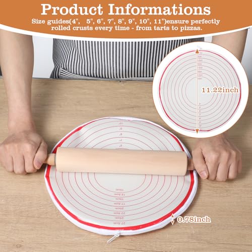 Elegaperma Pie Crust Bags for Rolling Out Pie Crust Bag with Zipper 411 Size Zippered Pies Crusts Rolling Bag Non Stick Reusablefor Pizza Cookies  Bread Making - Image 5