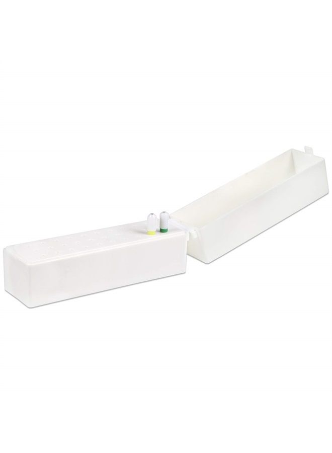 Pana Nail Drill Bit Holder Stand Display Organizer- Dust Proof Storage Container Box Case Tools for Home Use or Nail Salon - (30 Holes, White) - Image 1