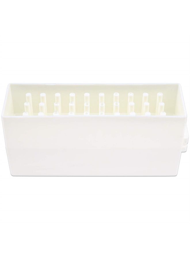 Pana Nail Drill Bit Holder Stand Display Organizer- Dust Proof Storage Container Box Case Tools for Home Use or Nail Salon - (30 Holes, White) - Image 2