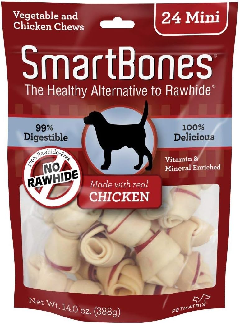 SmartBones Rawhide-Free Dog Chews Made with Real Chicken - 24 Mini Treats - Image 1