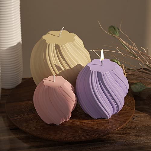 ESEDAGE 3 Pack Wave Candle Molds - Multiple Size Ball, Spiral & Resin Casting Molds for Soap Making & Home Decor - Image 3