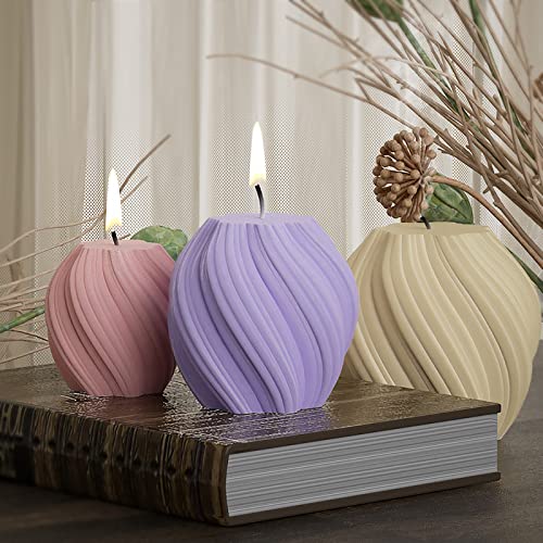 ESEDAGE 3 Pack Wave Candle Molds - Multiple Size Ball, Spiral & Resin Casting Molds for Soap Making & Home Decor - Image 5