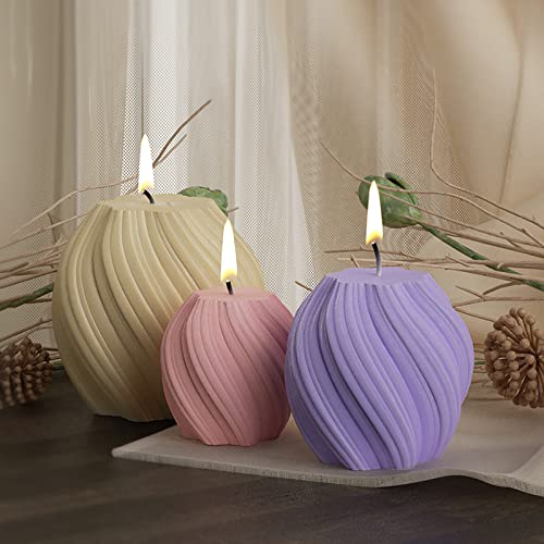 ESEDAGE 3 Pack Wave Candle Molds - Multiple Size Ball, Spiral & Resin Casting Molds for Soap Making & Home Decor - Image 4