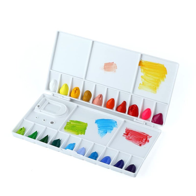 Transon 25wells Compact Paint Palette Box with Lid for Paint Color Mixing - Image 1
