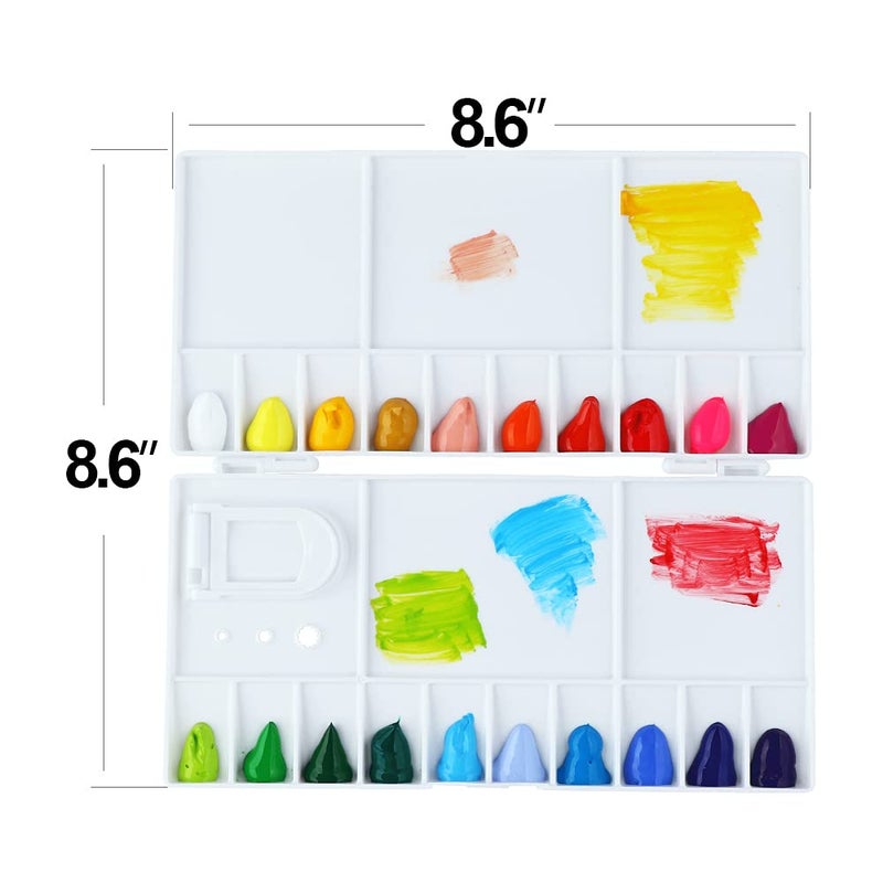 Transon 25wells Compact Paint Palette Box with Lid for Paint Color Mixing - Image 2