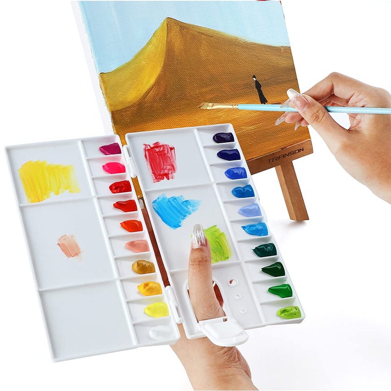 Transon 25wells Compact Paint Palette Box with Lid for Paint Color Mixing - Image 5