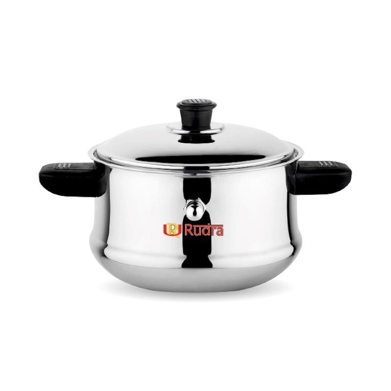 Rudra Stainless Steel Deluxe Milk Boiler 1 LTR SpillProof 202 SS Grade Induction Gas Compatible BurnFree RustResistant Ideal for Milk Tea Coffee Soups More Sturdy Handle - Image 1