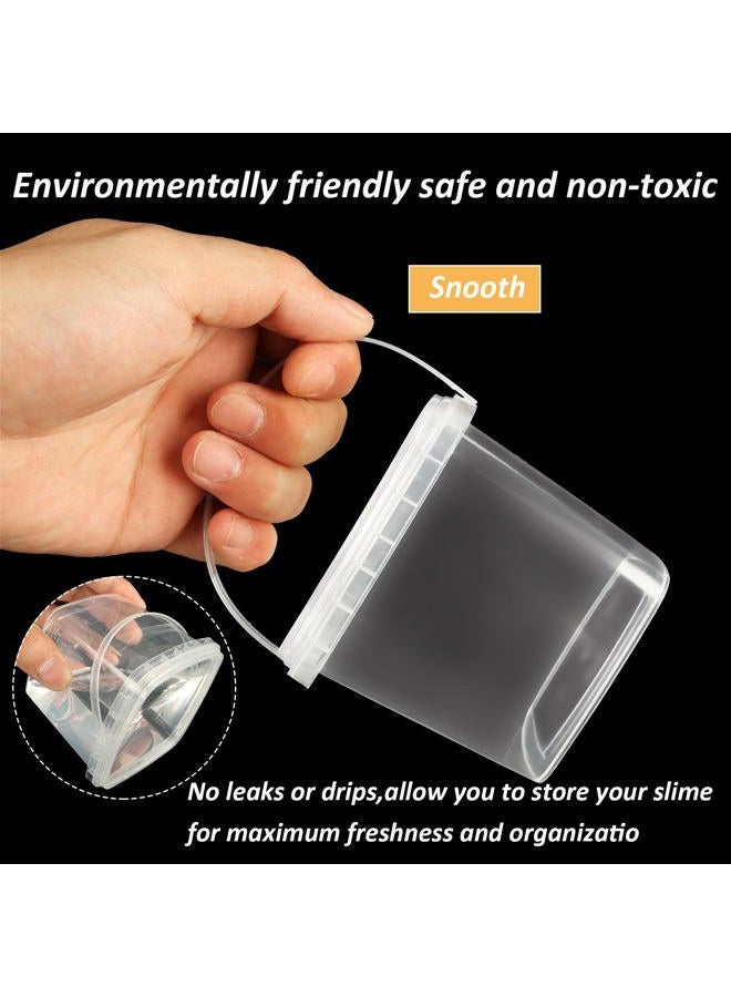 ZOFORTY 50PCS 10 oz Slime Containers with Lids and Handles, Plastic 300ml Storage Bucket Containers, Clear Empty Slime Buckets for Slime DIY Slime, Art Craft, Pigment, Small Tools, Part Material - Image 4