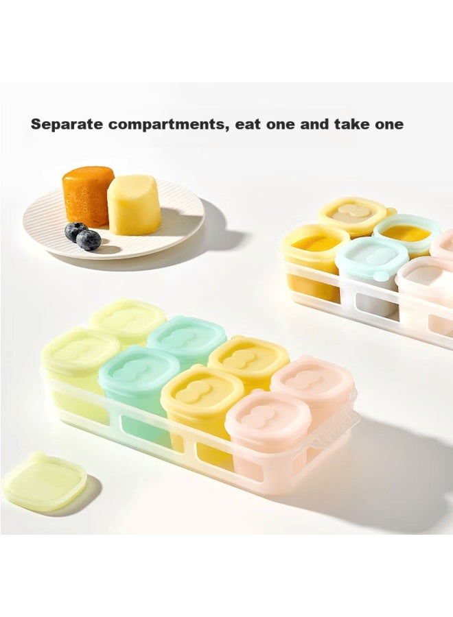 Plodon Silicone Compartment Food Storage Container For Baby Puree, Freezer Tray, Infant Food Storage Organizer With Individual Ice Cube Trays - Image 4