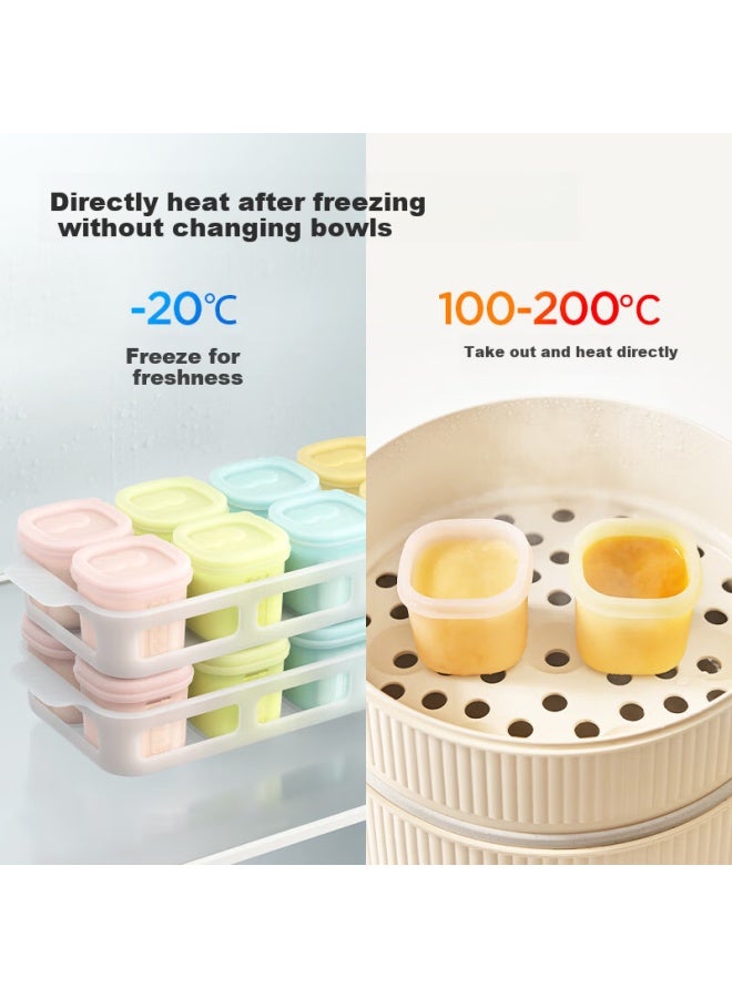 Plodon Silicone Compartment Food Storage Container For Baby Puree, Freezer Tray, Infant Food Storage Organizer With Individual Ice Cube Trays - Image 3