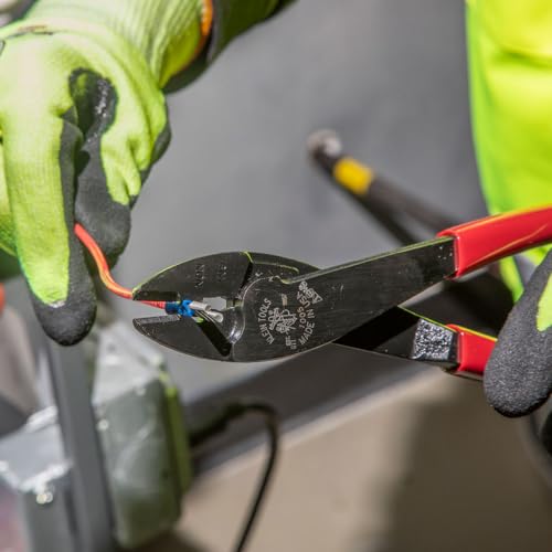 Klein Tools 1005 Cutting / Crimping Tool, Made in USA, Cutter / Crimper for 10-22 AWG Terminals and Connectors, Terminal Crimper for Insulated and Non-Insulated Terminals - Image 3