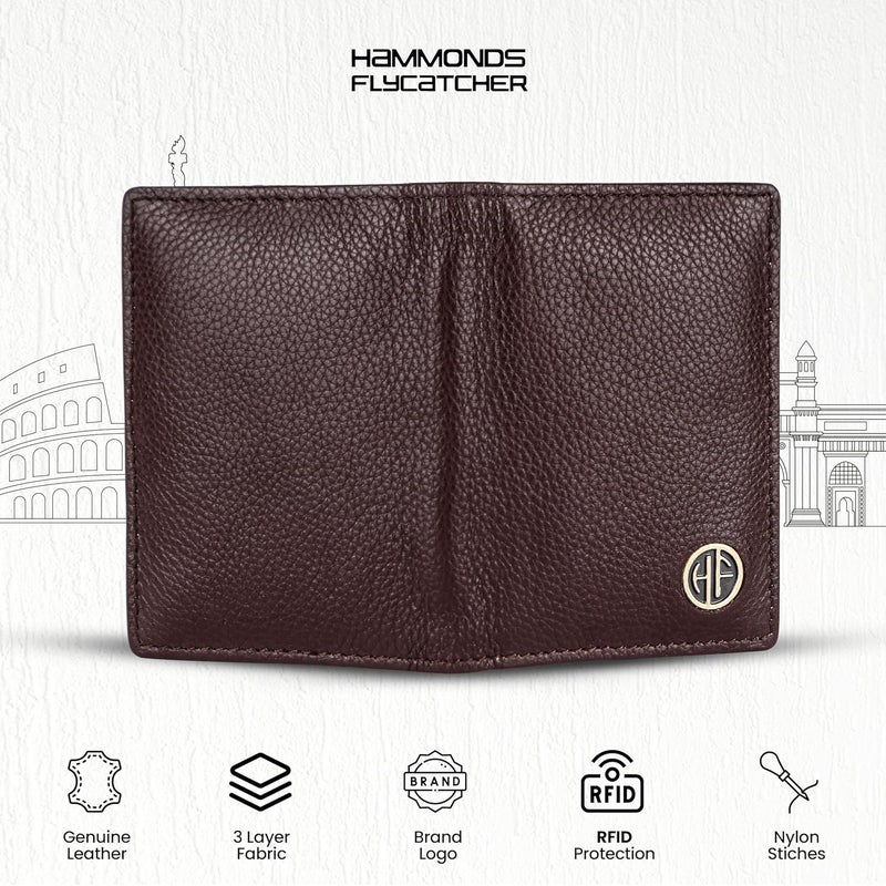 HAMMONDS FLYCATCHER Genuine Leather Card Holder Wallet for Man & Women, RFID Protected ATM/Credit Card Holder Wallet for Men with 6 Slots, Gift for Men, Father, Husband, Boyfriend - Redwood Brown - Image 4