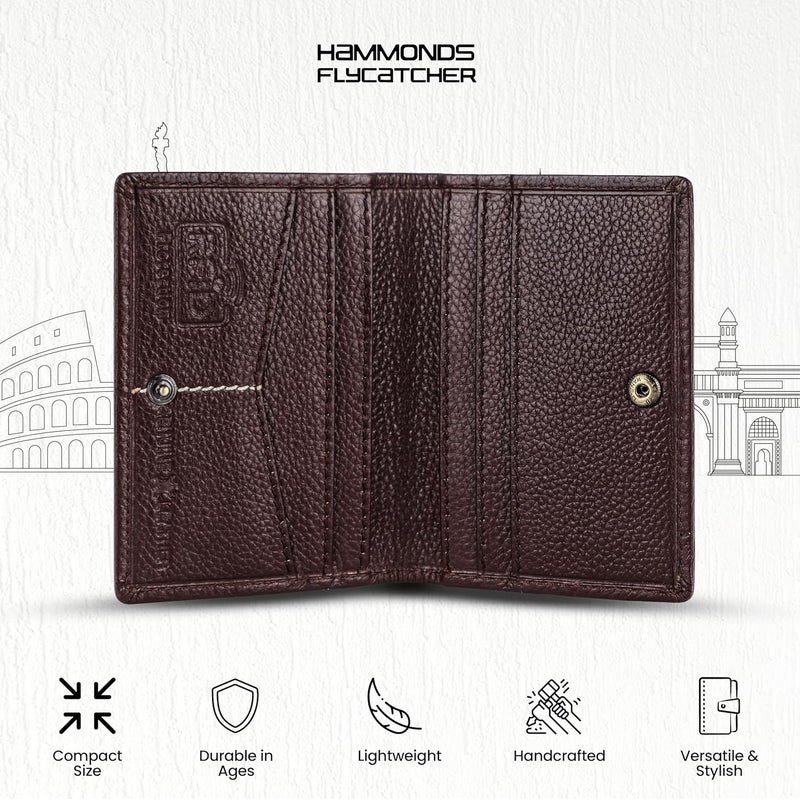 HAMMONDS FLYCATCHER Genuine Leather Card Holder Wallet for Man & Women, RFID Protected ATM/Credit Card Holder Wallet for Men with 6 Slots, Gift for Men, Father, Husband, Boyfriend - Redwood Brown - Image 3