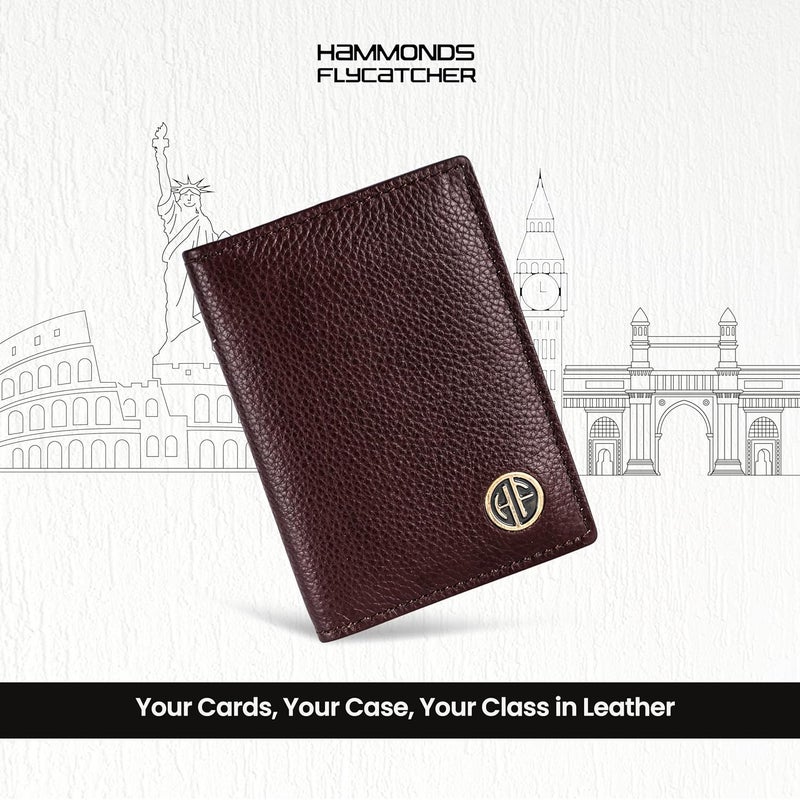 HAMMONDS FLYCATCHER Genuine Leather Card Holder Wallet for Man & Women, RFID Protected ATM/Credit Card Holder Wallet for Men with 6 Slots, Gift for Men, Father, Husband, Boyfriend - Redwood Brown - Image 2