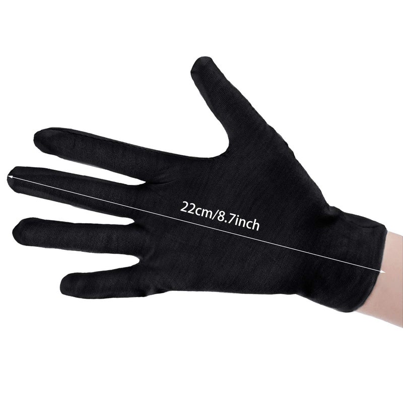 SATINIOR 60 Pcs Cotton Glove Stretchy Work Glove Reusable Mitten for Men Women Dry Hand Art Handling Coin Jewelry(Black) - Image 2