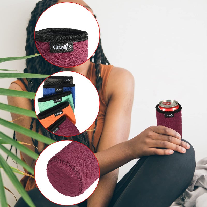 Cosmos 12 Oz Standard Can Sleeve Neoprene Regular Can Cooler Cover Non-Slip Standard Can Insulated Cover for Beer Beverage Drink Can Soda Can, 5 Pcs Insulator Can Holder (For 12 Oz Standard Can) - Image 3