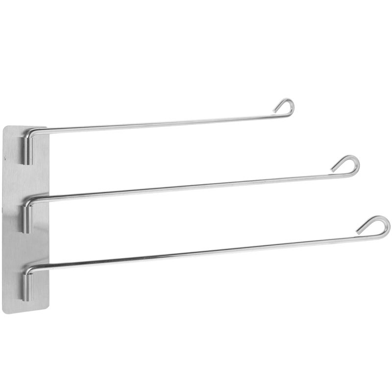 Stainless Steel 3 Bar Bathroom Towel Rack Wall Mounted Rust Resistant Organizer - Image 2