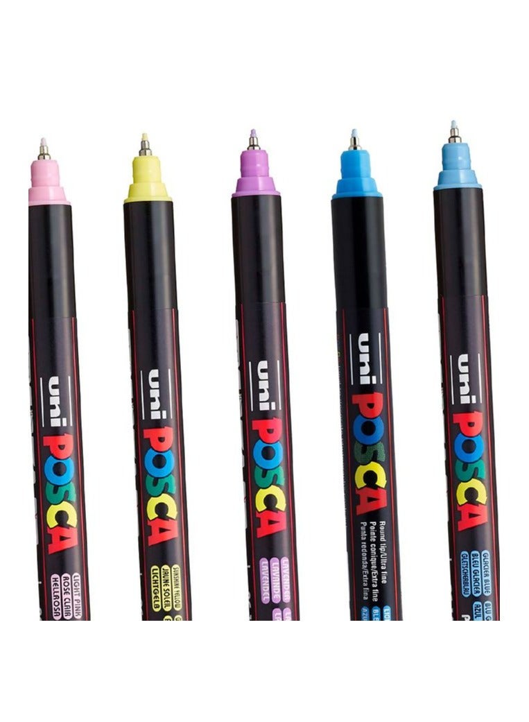 POSCA Acrylic Paint Pens Soft Colors Set 8PCS Ultra fine size 0.7mm 8 Soft Colors - Image 3