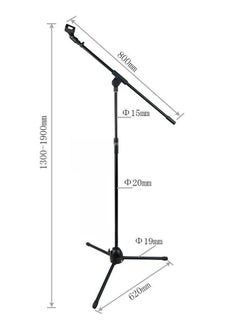 Mike Music Upgraded Microphone Stand Push-Type Quick Height Adjustment Single Microphone Clip Folding Portable Tripod Microphone Stand Suitable for Live Broadcast Singing Speech Stage Outdoor Performance  - Image 2