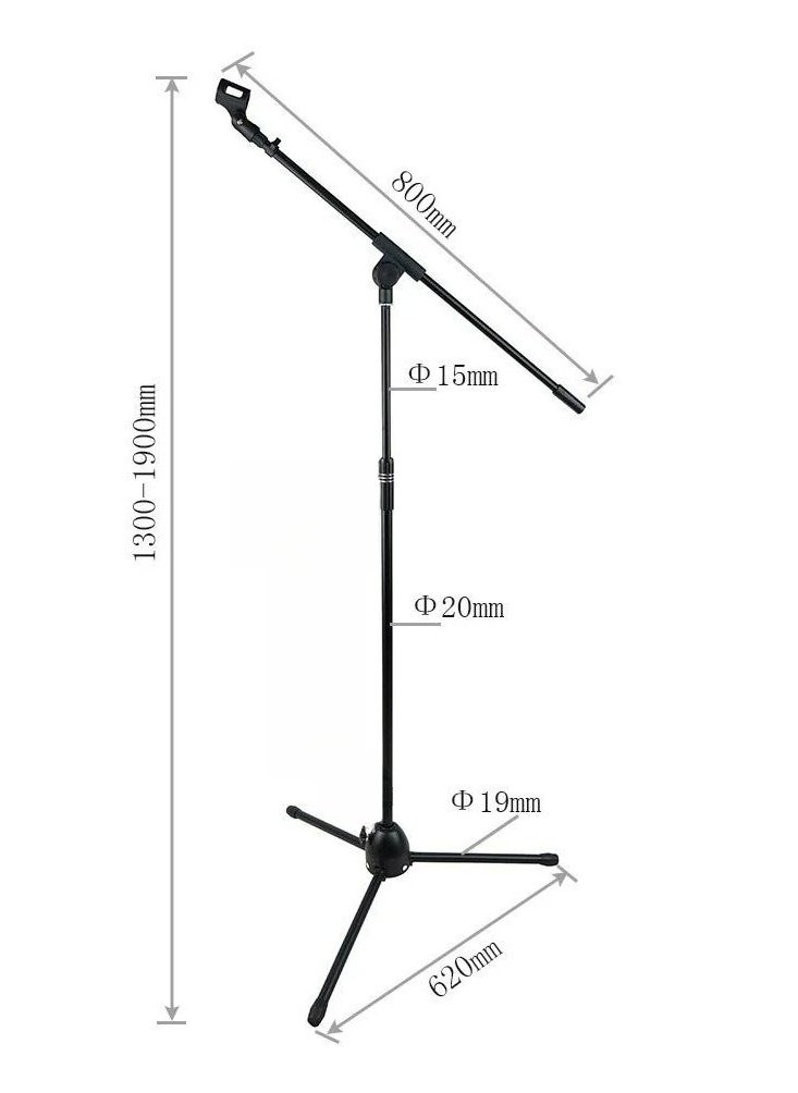 Mike Music Upgraded Microphone Stand Push-Type Quick Height Adjustment Single Microphone Clip Folding Portable Tripod Microphone Stand Suitable for Live Broadcast Singing Speech Stage Outdoor Performance  - Image 2
