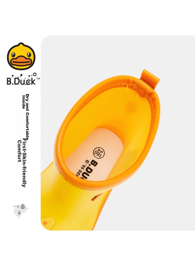 B.duck Children's Rain Boots, Cute Cartoon Design For Boys And Girls, Mid-calf Waterproof Rain Boots, Summer Style, Model 5914, Blue, Size 26 - Image 2