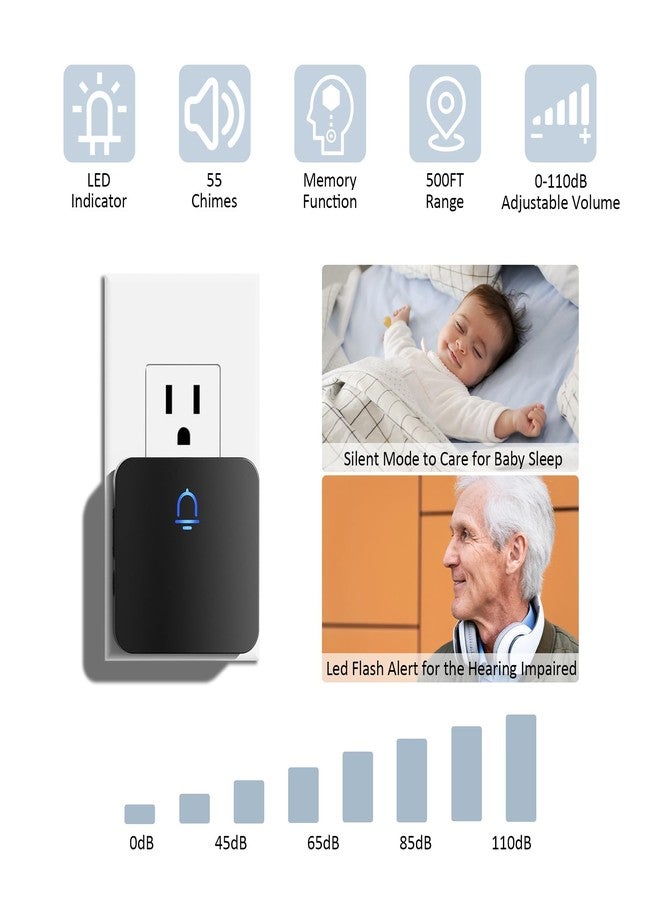 SECRUI Wireless Door Chimes When Entry for Business/Home/Office/Store (500ft Range 32 Chimes Adjustable Volume) Door Open Ringer Alert Buzzer Alarm - 1 sensors - Image 4
