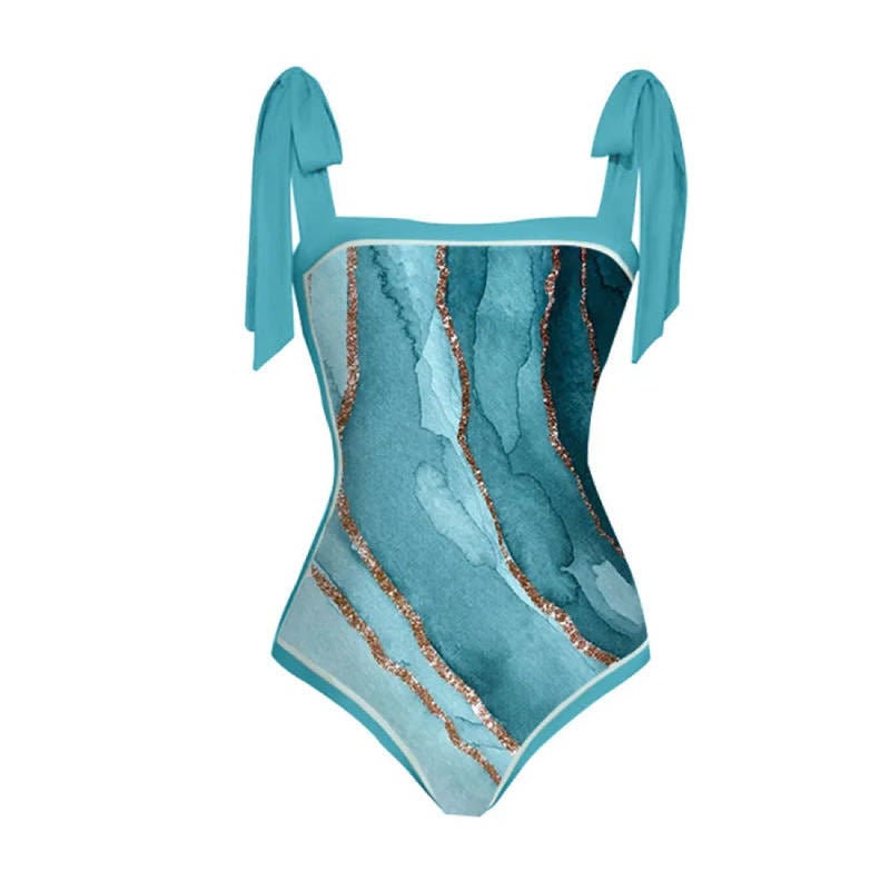 Lace-Up Spring Swimsuit Fashion One-Piece Bikini Swimsuit Suit - Image 1