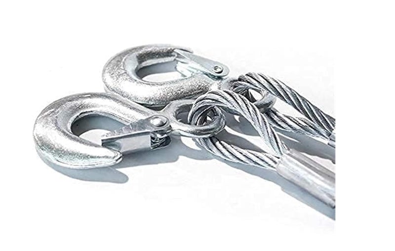 FOLX FOX004 Universal 4 Meter Stainless Steel Wire Car Towing Cable/Towing Rope for All Cars/Vehicals with Both Side Hooks, Tow Capacity (7 TON) - Image 4