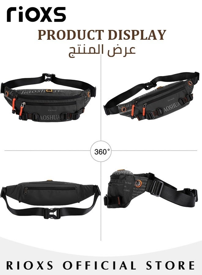 RIOXS Crossbody Bag,Fanny Pack Belt Waist Bag For Men Women,Unisex Waterproof Pack With Adjustable Strap,Running Pack,Travel Bag,Chest Sling Shoulder Bag For Hiking Cycling Running Outdoor - Image 4