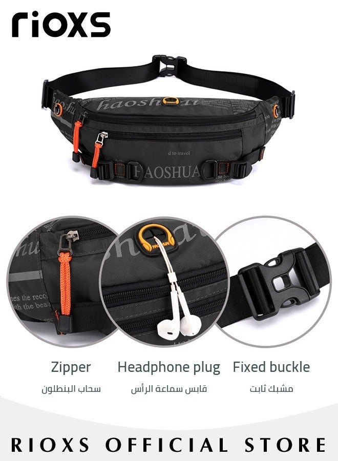RIOXS Crossbody Bag,Fanny Pack Belt Waist Bag For Men Women,Unisex Waterproof Pack With Adjustable Strap,Running Pack,Travel Bag,Chest Sling Shoulder Bag For Hiking Cycling Running Outdoor - Image 5